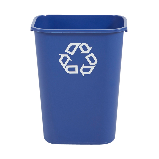 Papierbak Rubbermaid recycling groot 39L blauw