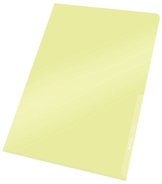 Insteekmap L-model Leitz Premium copy safe 0.15mm PVC A4 geel 100 stuks