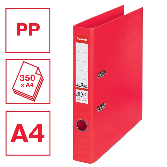 Folder Esselte No 1 Power PP 50 mm red 5 pieces