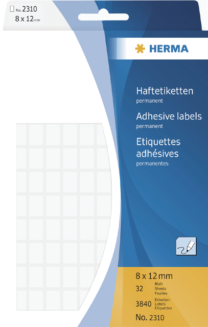 Multi-purpose labels 8x12mm white 3840 pcs.