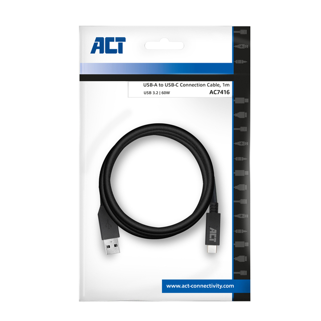 Kabel ACT USB A 3.2 naar USB-C 1 meter