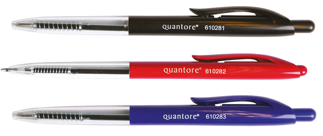 Balpen Quantore drukknop assorti 10 stuks
