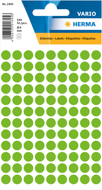 Multi-purpose labels ø 8mm green 540 pcs