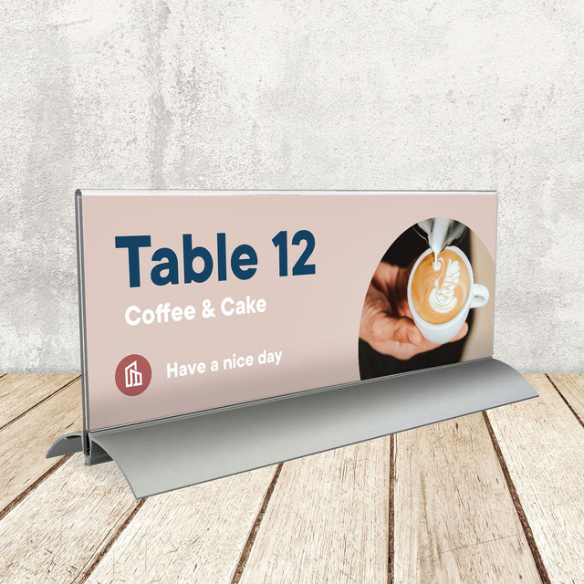 Table Place Name Holder OPUS 2 105x297mm Acrylic/Aluminium