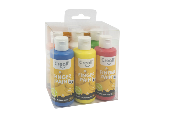 Vingerverf Creall Happy Ingredients 6 kleuren à 80m