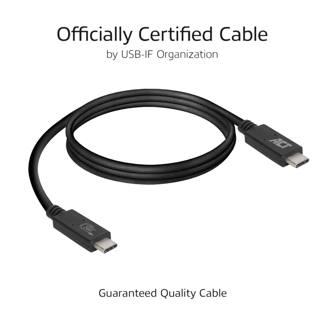 Kabel ACT USB-C USB 4 20Gbps Thunderbolt3 1 meter
