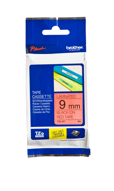 Brother 9mm Gls Tz BlkOnRed Tape TZE421