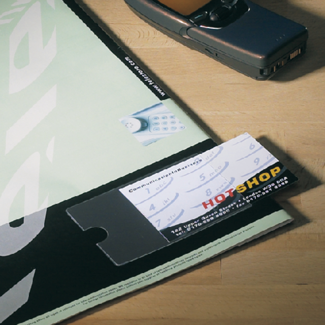 10x 3L adhesive business card pockets  60x95mm, short side open