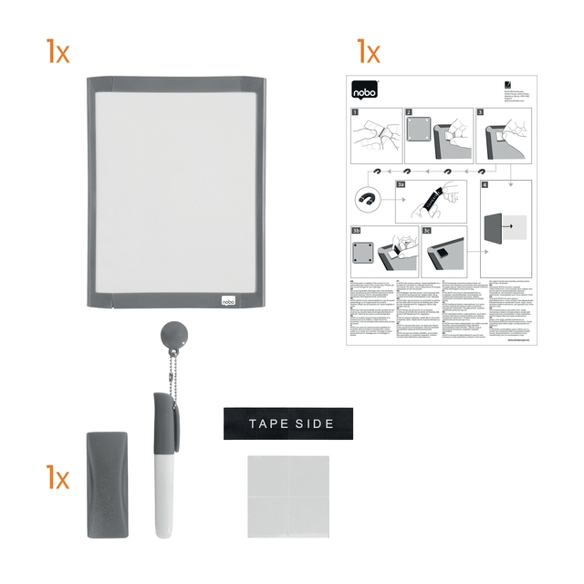 Whiteboard Nobo 21.6x28cm lacquered assorted