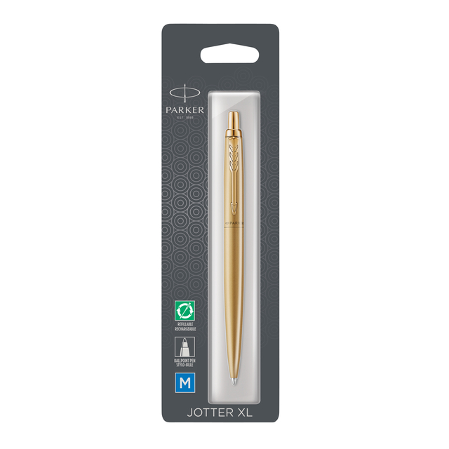 Balpen Parker Jotter XL Monochrome gold medium blister à 1 stu