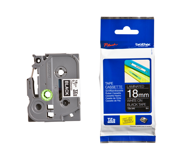Brother 18mm WhtOnBlk Tape TZE345