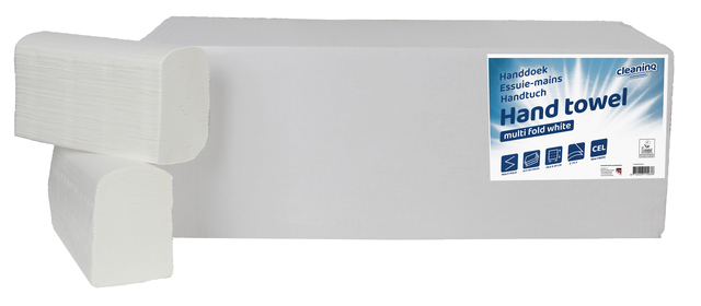 Handdoek Cleaninq H2 i-vouw 2-laags 206x240mm 25x150 vel wit