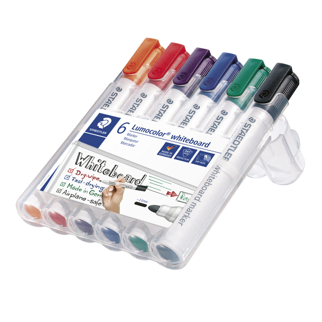 Felt-tip pen Staedtler Lumocolor 351 whiteboard set of 6 pieces assorted