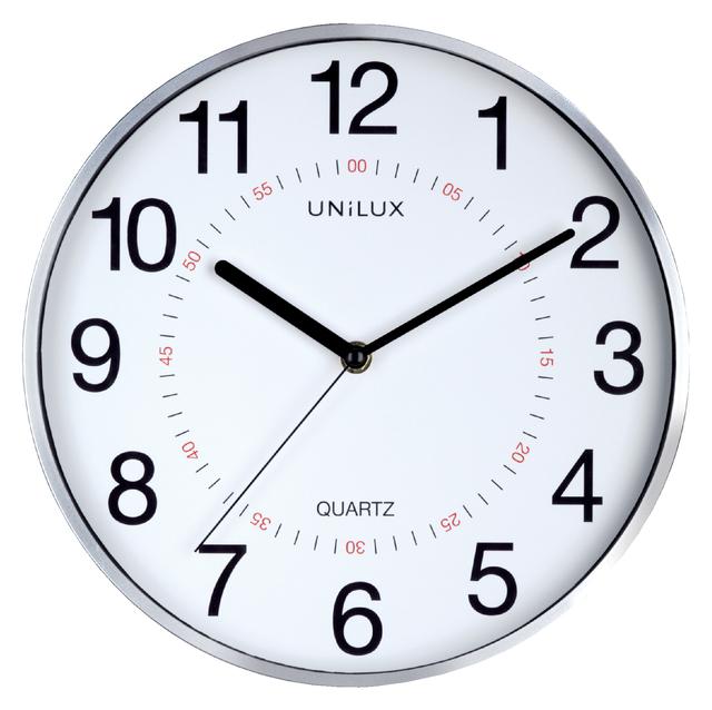 Wall clock Unilux Aria Ø 28.5cm silver-grey/whit
