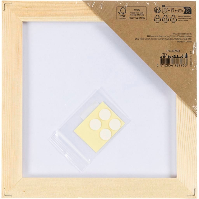 Canvaspaneel Creativ Company met lijst 158x158mm wit