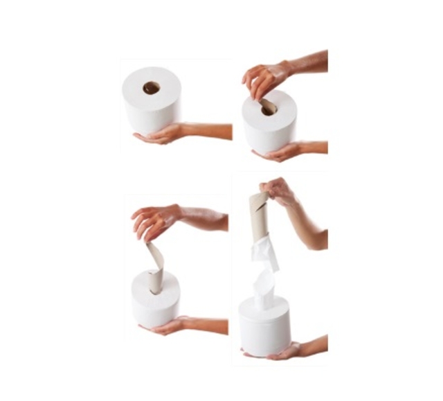 Cleaning paper Tork Basic M2 center feed 1-ply 300m white 120155