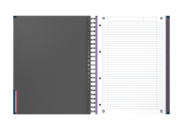 Collegeblok Oxford Office Essentials Europeanbook A4+ 4-gaats 120 pagina's assorti