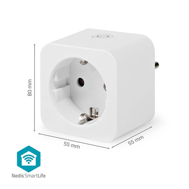 Slimme stekker Nedis Smartlife Wifi 3 stuks wit