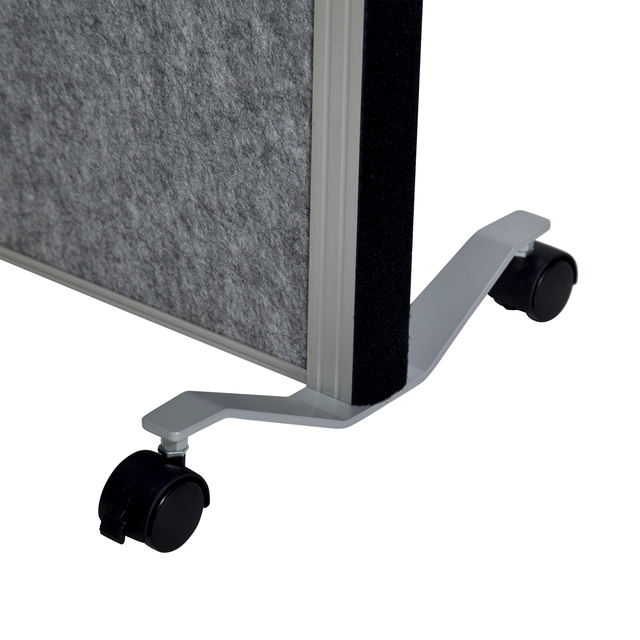 Scheidingswand MAUL akoestiek 100x180 licht- donkergrijs whiteb alum.frame mobiel