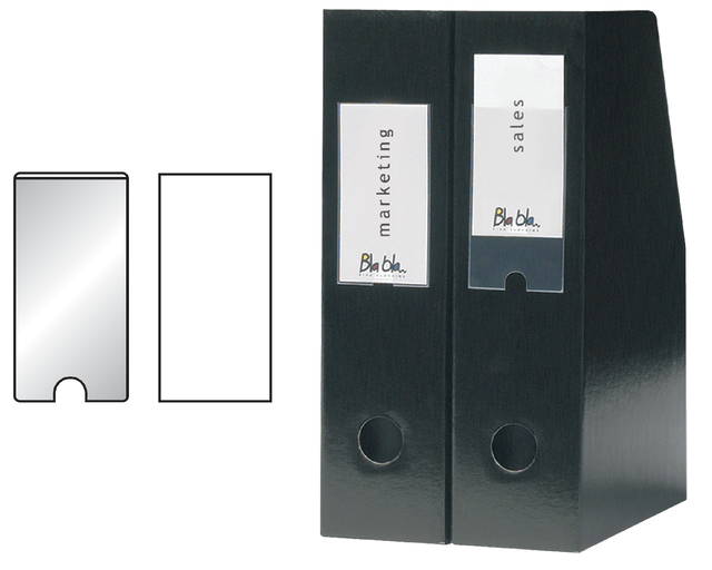 6x 3L adhesive label holders 55x150mm incl. inserts