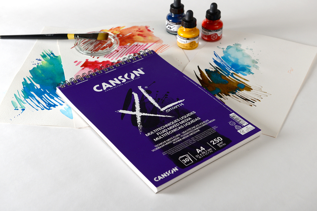 Tekenblok Canson XL Fluid Mixed Media A4 30vel 250gr