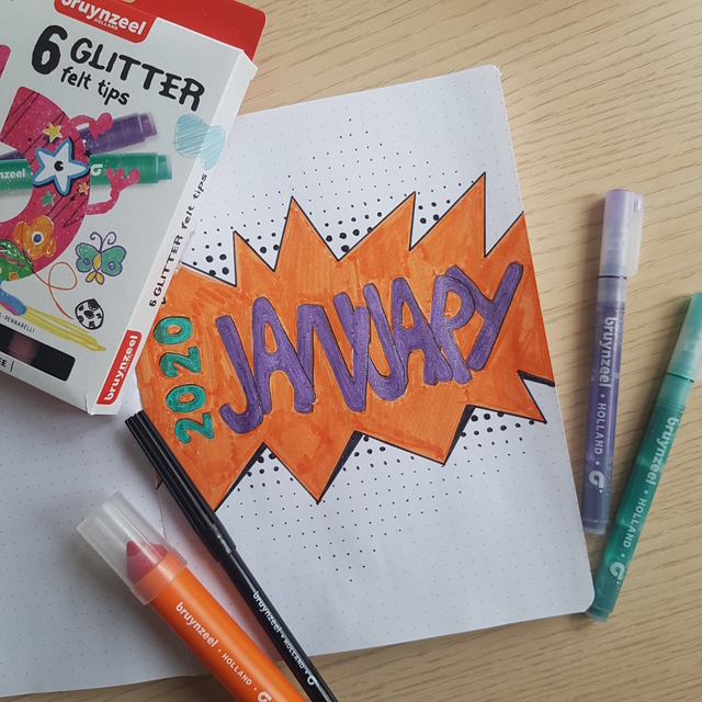Viltstift Bruynzeel Kids glitter blister à 6 stuks assort