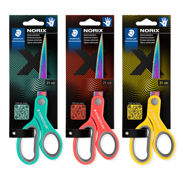 Schaar Staedtler Norix 21cm 3 kleuren assorti
