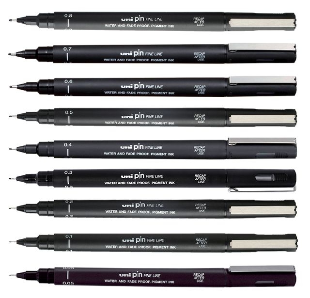 Fineliner Uni-ball Pin 0.03mm zwart