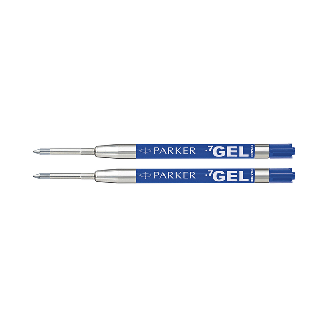 Gelschrijvervulling Parker Quink medium blauw blister à 2 stuk