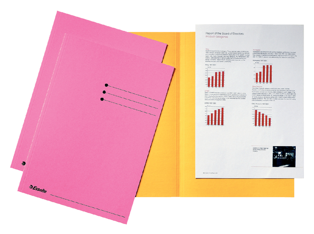 Document wallet A4 Esselte  manilla 180gr pink