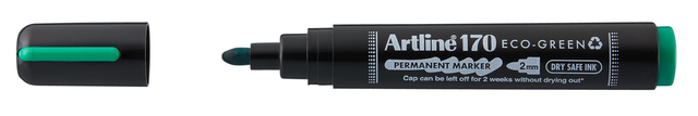 Permanent marker Artline 170 Dry Safe Eco rond medium groen