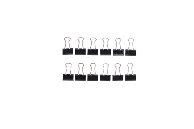 Papierklem MAUL 213 foldback 16mm capaciteit 5mm zwart 12 stuks