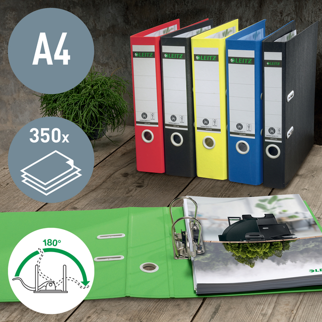 Ordner Leitz 180° Recycle 55 mm karton A4 blauw