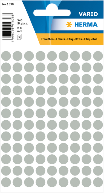 Multi-purpose labels ø 8mm grey 540 pcs