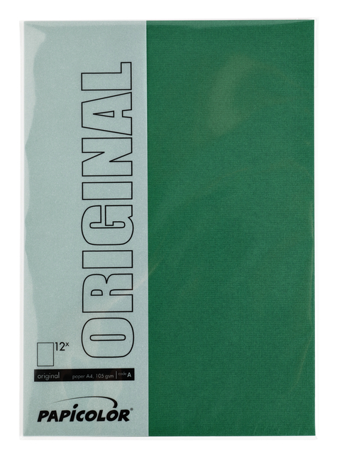 Kopieerpapier Papicolor A4 100gr 12 vel dennengroen