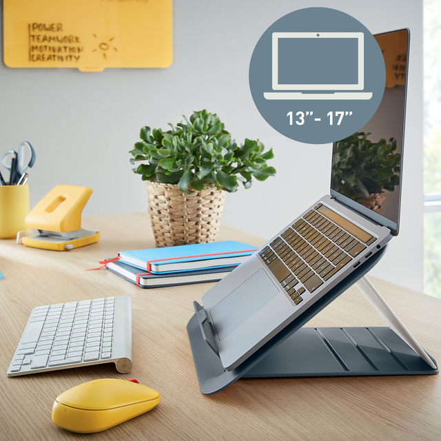 Laptopstandaard Leitz Ergo Cosy verstelbaar recyled grijs