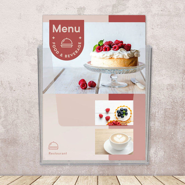 Brochure holder OPUS A4 Wall Mounted Clear