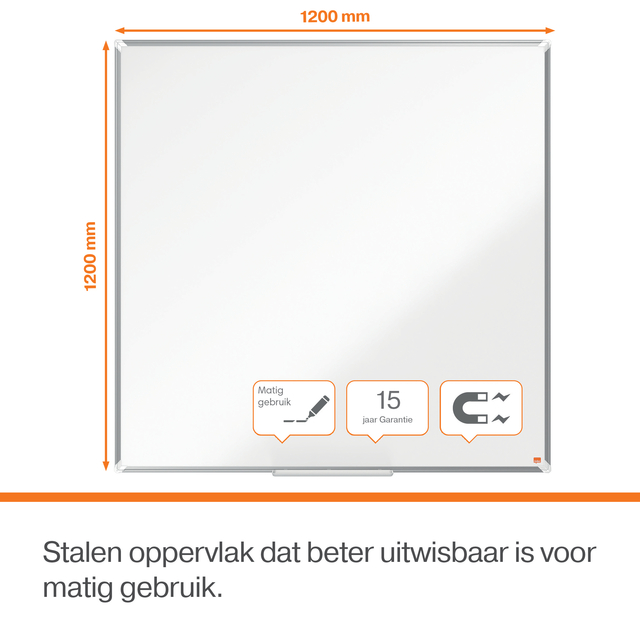 Whiteboard Nobo Premium Plus 120x120cm staal