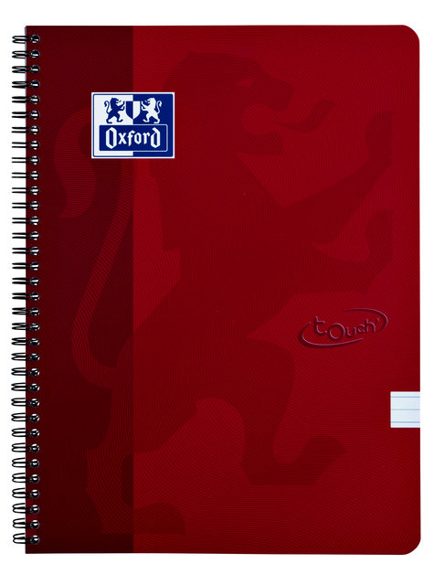 Spiraalblok Oxford Touch A4 lijn 140 pagina's 80gr rood