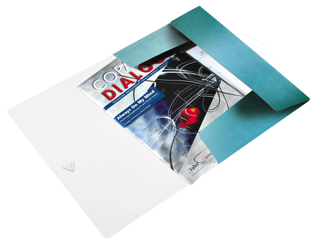 3-Flap Folder Leitz WOW  with elastic band PP iceblue