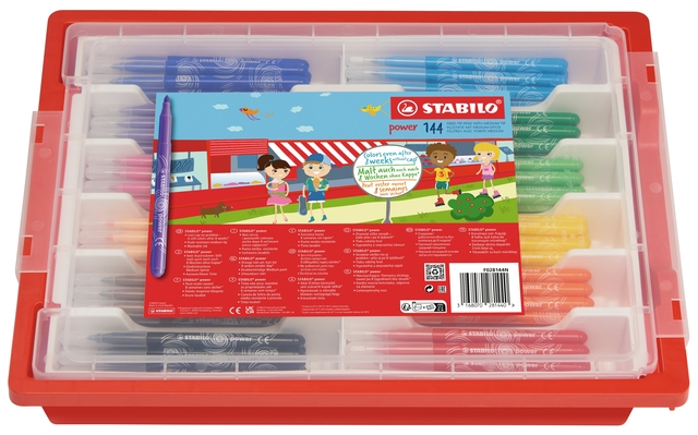 Viltstift STABILO power 280 XL assorti classpack à 144 stuk