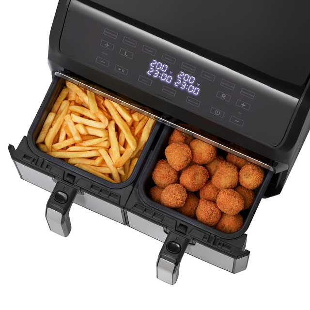 Airfryer Inventum 2 x 4 liter 1700 watt zwart/rvs