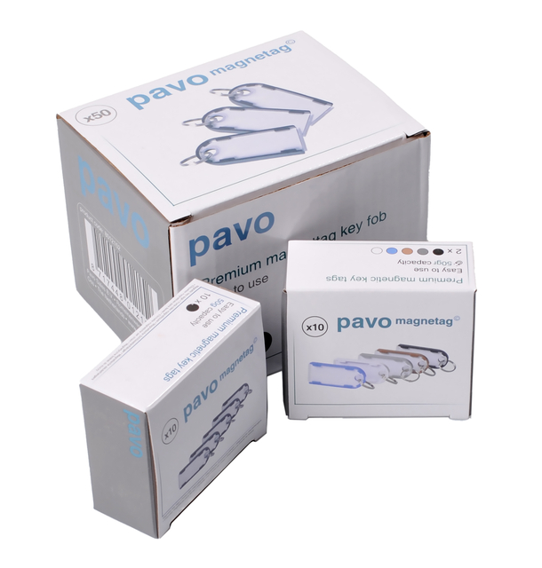 Sleutellabel Pavo magnetisch 50 stuks zwart