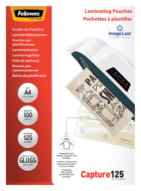 Fellowes Lam Pouches 250Mic A4 Pack100