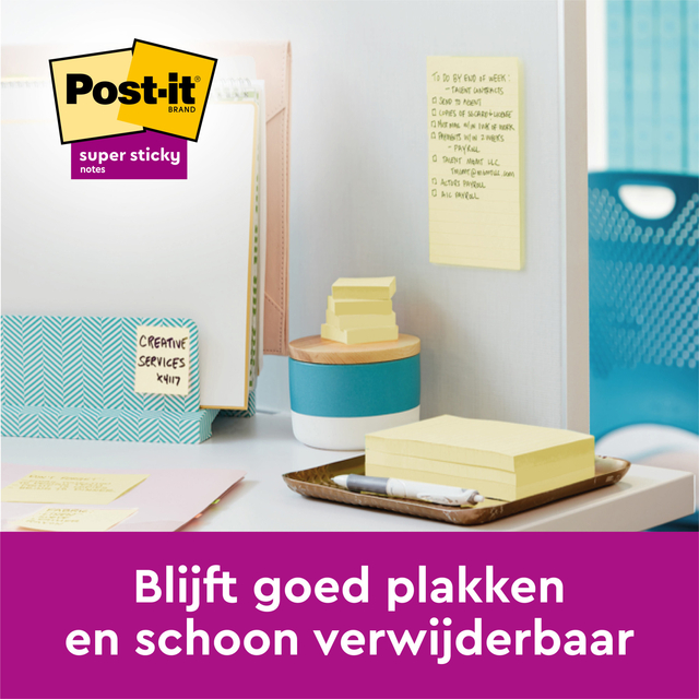 Memo pad 3M Post-it 622 Super Sticky 47.6x47.6mm yellow 21 + 3 free