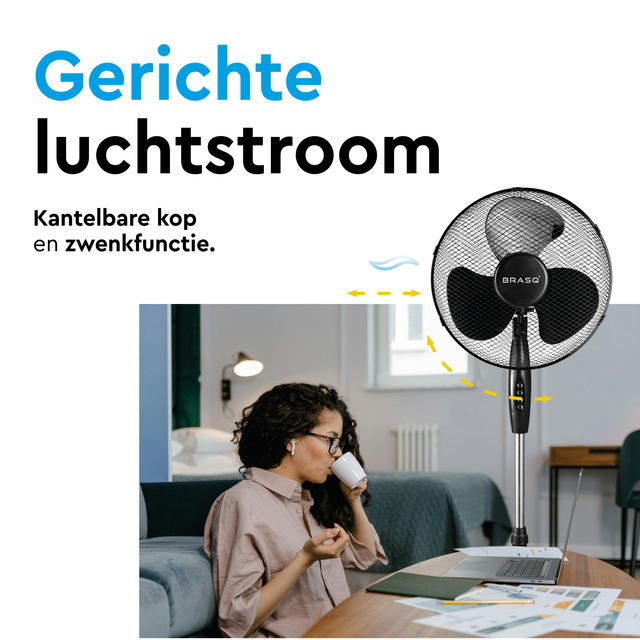 Statiefventilator BRASQ F300 Ø 40cm zwart