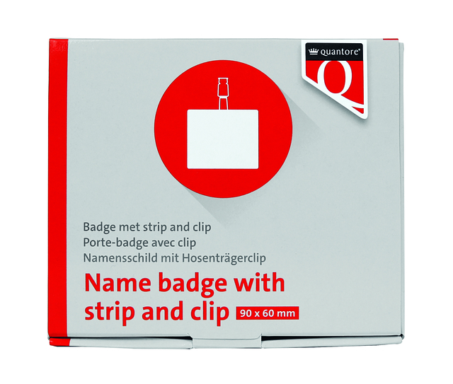 Badge Quantore with clip 60x90mm