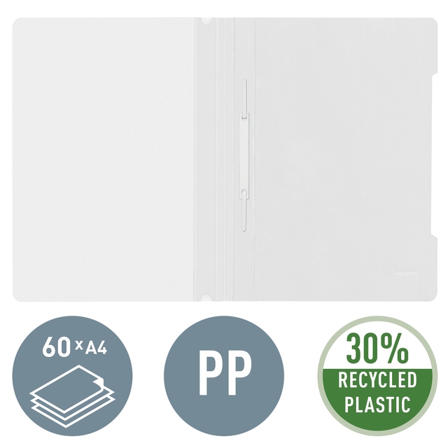 Snelhechter Leitz Standaard A4 gerecycled PP wit