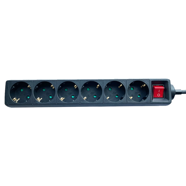Power strip BRASQ 6-way 3 meters black
