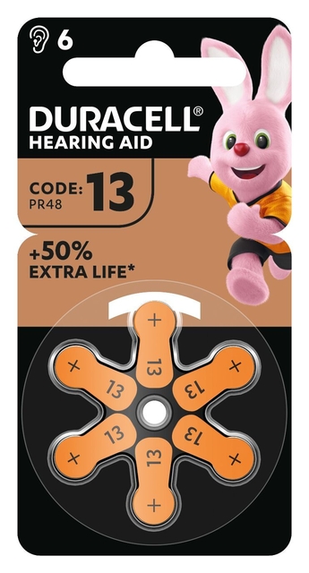 Batterij Duracell Hearing DA13 Ø7,9mm 310mAh 6 stuk